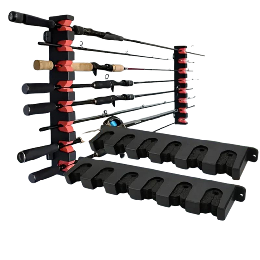 Fishing Rod Storage Display Racks, Horizontal Wall Mounted Fishing Pole Holders, Can Store 6 Fishing Rods