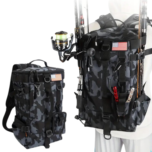 Fishing Backpack Tackle Bag With Rod Holders